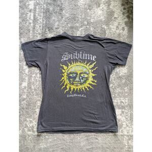 Sublime Classic Mushroom Face Logo T-Shirt Long Beach, CA Dark Gray - Medium